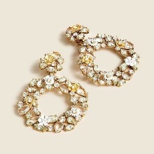 J.Crew | Crystal Floral Hoop Earrings |